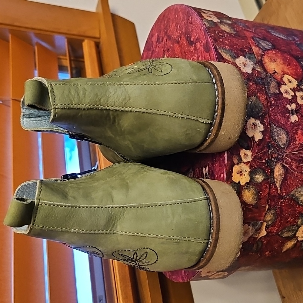 Gudrun Sjoden Leather Ankle Boots, Light Green, Size 42 - Picture 4 of 5